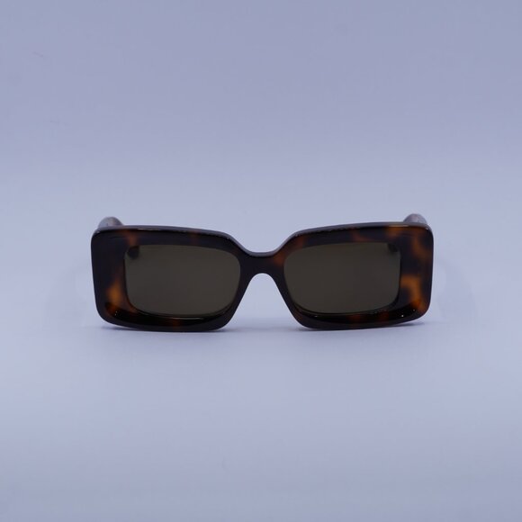 Loewe LW40102F 52E Sunglasses Dark Havana Rectangle Frame, Brown Lenses - Picture 2 of 10